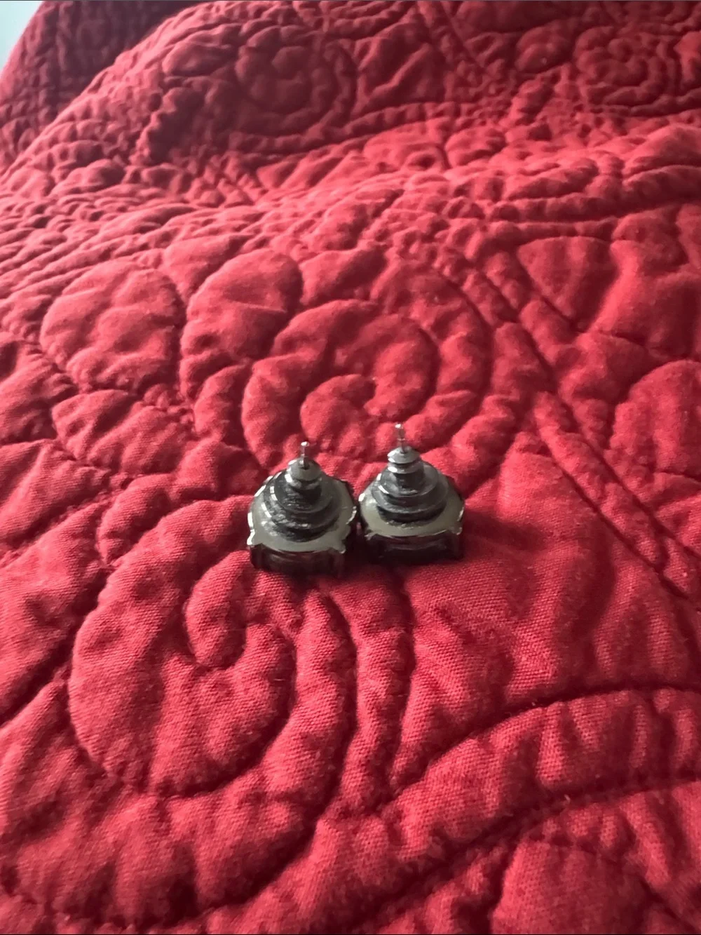 Tory Burch Silver-Tone Logo Stud Earrings